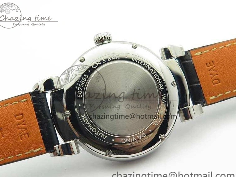 MIROTIME 0202 Tailored Da Vinci IW356601 SS MKF 1:1 Best Edition Black Dial On Black Leather Strap A 7231